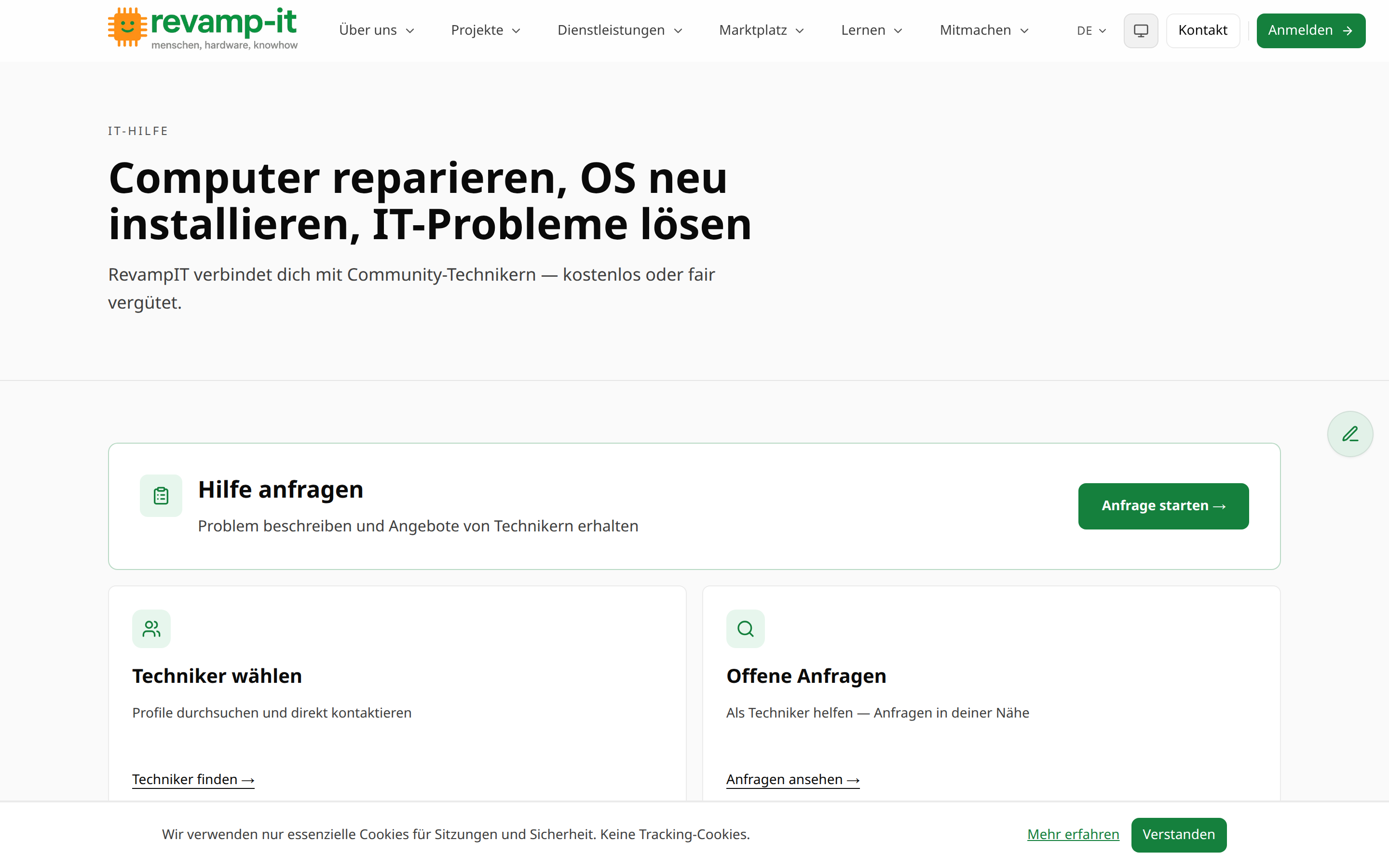 IT-Hilfe: das Reparatur- und Techniker-Netzwerk